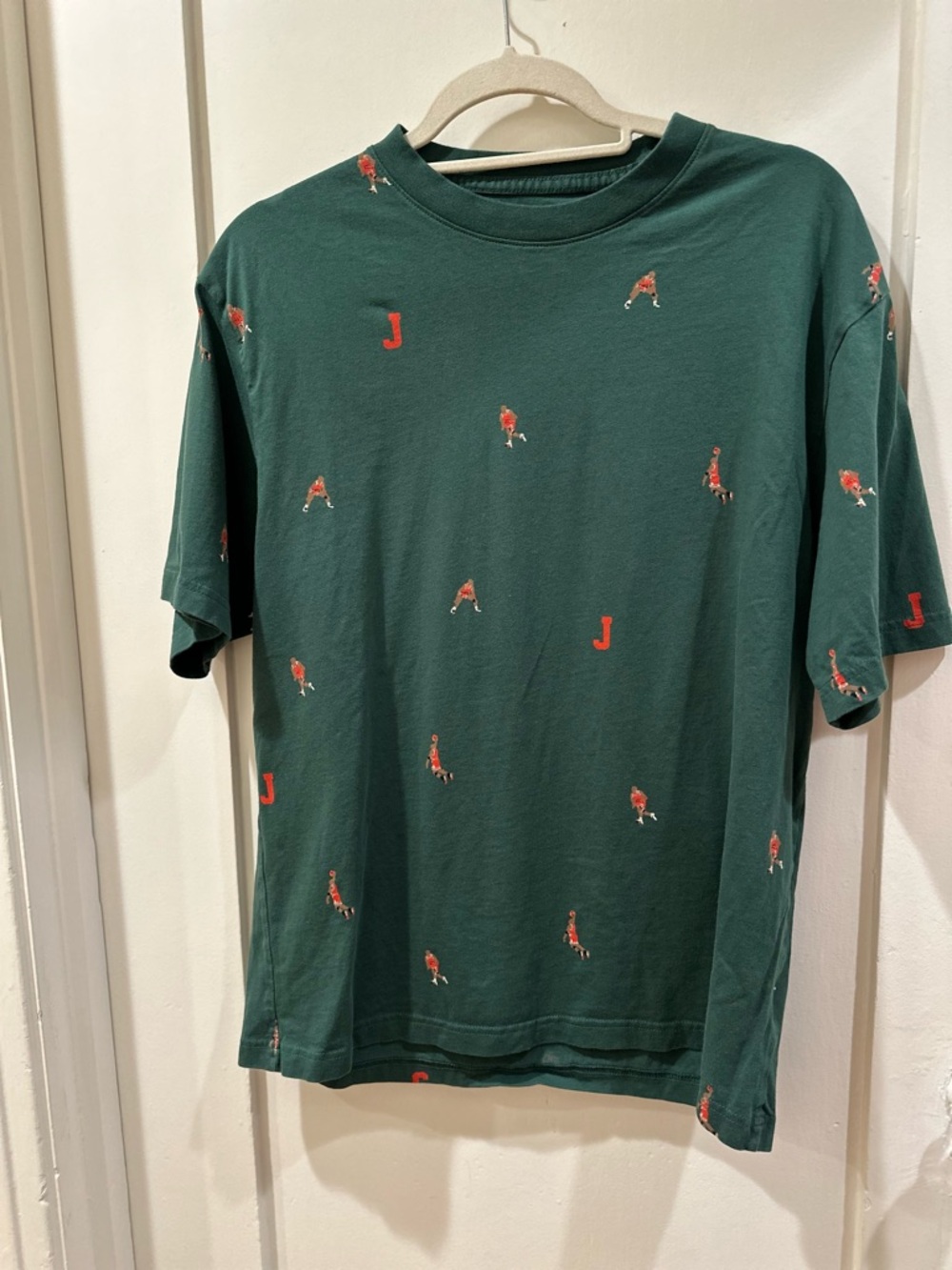 Air Jordan Forest Green Short-Sleeve Tee with Michael Jordan Icons